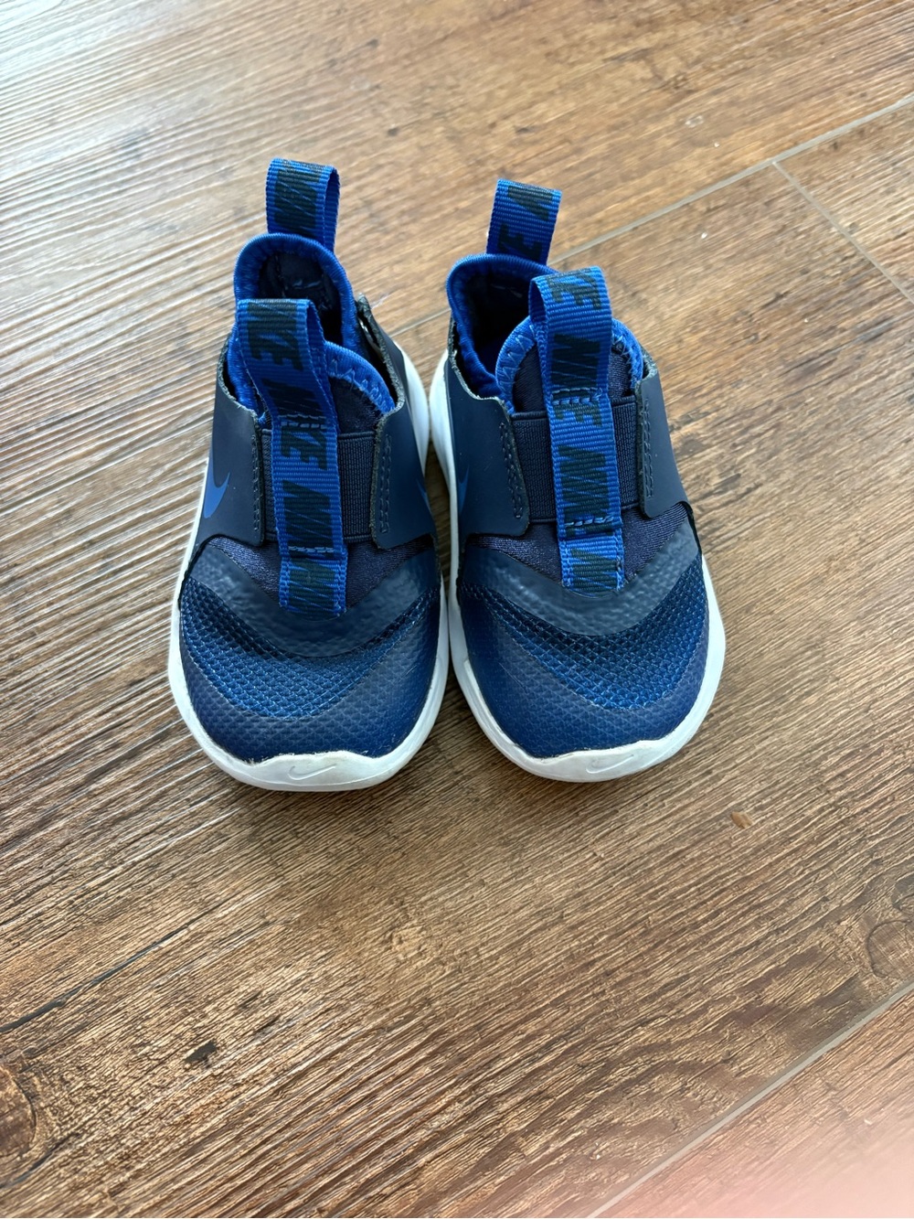 Nike Kids Blue Slip-On Sneakers with White Sole